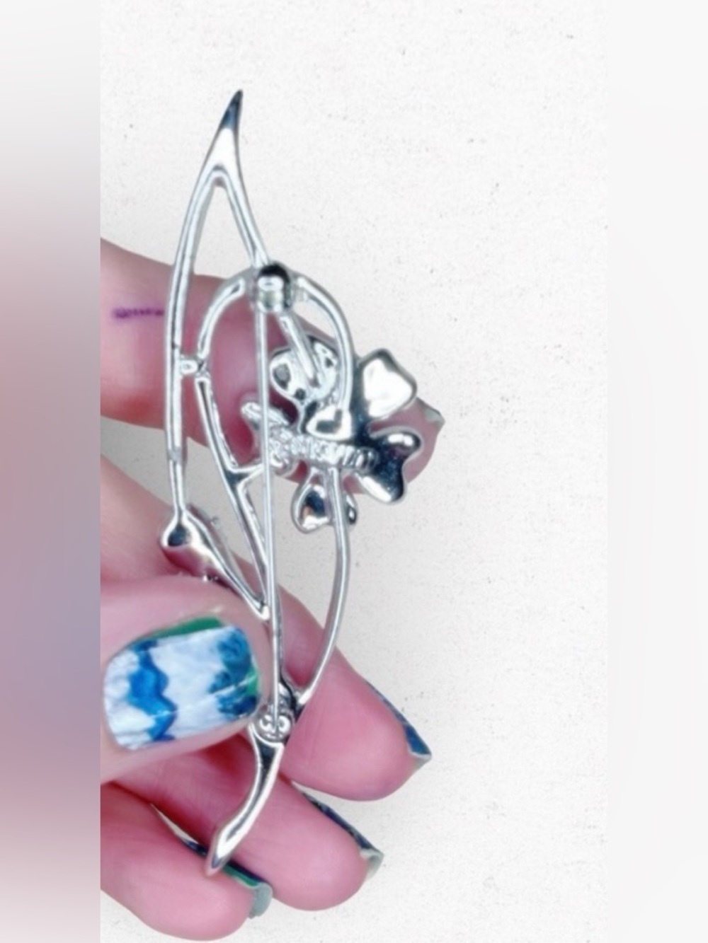 Sarah Coventry Vintage 1967 Brooch, "Blue Note" Series, Turquoise & Silver Tone - Picture 4 of 4